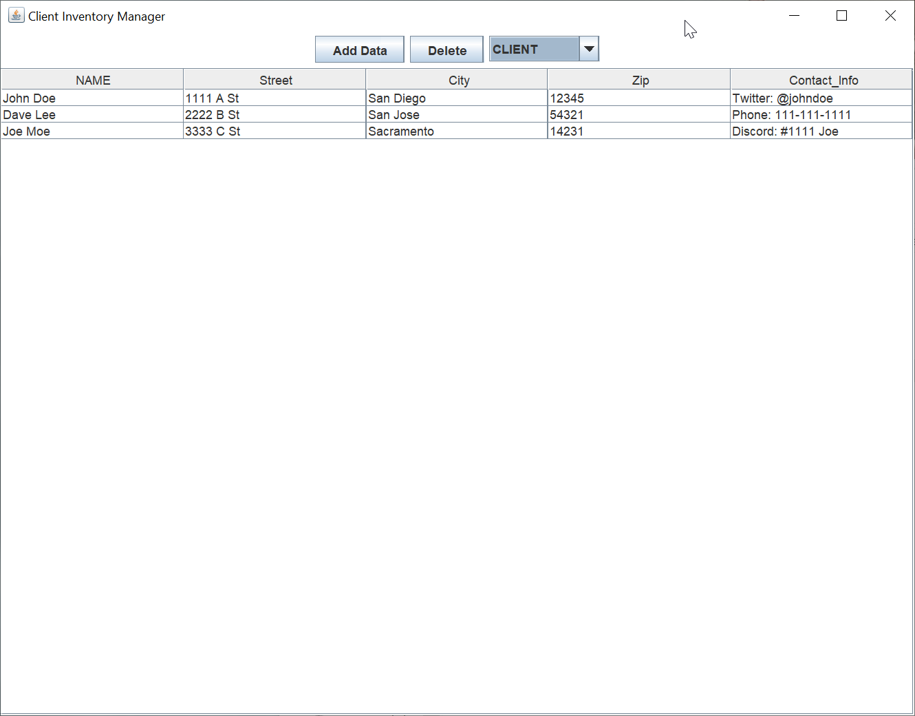 Client Manager Project